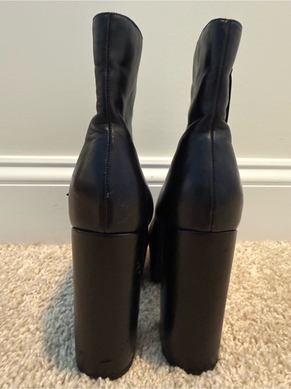 Vintage Topshop Y2K Black 5” Platform Boots EU 38 US 7.5 - Picture 5 of 8